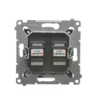 Simon 54 WMDT-0020xx-048 Gniazdo telefoniczne podwójne RJ12 (moduł); antracyt