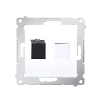 Simon 54 WMDK-0610xx-011 Gniazdo komputerowe pojedyncze RJ45 kategoria 6 z przesłoną przeciwkurzową (moduł); biały