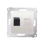 Simon 54 WMDK-0610xx-041 Gniazdo komputerowe pojedyncze RJ45 kategoria 6 z przesłoną przeciwkurzową (moduł); kremowy