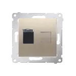 Simon 54 WMDK-0610xx-044 Gniazdo komputerowe pojedyncze RJ45 kategoria 6 z przesłoną przeciwkurzową (moduł); złoty mat