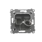 Simon 54 WMDK-0610xx-048 Gniazdo komputerowe pojedyncze RJ45 kategoria 6 z przesłoną przeciwkurzową (moduł); antracyt