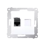 Simon 54 WMDK-0630xx-011 Gniazdo komputerowe pojedyncze RJ45 kategoria 6, ekranowane z przesłoną przeciwkurzową (moduł); biały