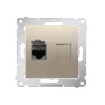 Simon 54 WMDK-0630xx-044 Gniazdo komputerowe pojedyncze RJ45 kategoria 6, ekranowane z przesłoną przeciwkurzową (moduł); złoty mat