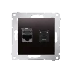 Simon 54 WMDK-0620xx-048 Gniazdo komputerowe podwójne RJ45 kategoria 6, z przesłoną przeciwkurzową (moduł); antracyt