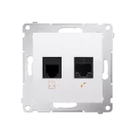 Simon 54 WMDK-0600xx-011 Gniazdo komputerowe RJ45 kategoria 5e + telefoniczne RJ12 (moduł); biały