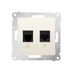 Simon 54 WMDK-0600xx-041 Gniazdo komputerowe RJ45 kategoria 5e + telefoniczne RJ12 (moduł); kremowy