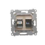 Simon 54 WMDK-0600xx-041 Gniazdo komputerowe RJ45 kategoria 5e + telefoniczne RJ12 (moduł); kremowy