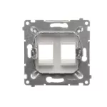 Simon 54 WMDK-P2xxxx-011 Pokrywa gniazd teleinformatycznych na Keystone płaska podwójna (moduł); biały