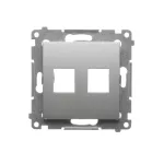 Simon 54 WMDK-P2xxxx-043 Pokrywa gniazd teleinformatycznych na Keystone płaska podwójna (moduł); srebrny mat