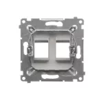 Simon 54 WMDK-P2xxxx-043 Pokrywa gniazd teleinformatycznych na Keystone płaska podwójna (moduł); srebrny mat
