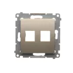 Simon 54 WMDK-P2xxxx-044 Pokrywa gniazd teleinformatycznych na Keystone płaska podwójna (moduł); złoty mat