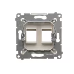 Simon 54 WMDK-P2xxxx-044 Pokrywa gniazd teleinformatycznych na Keystone płaska podwójna (moduł); złoty mat