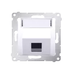 Simon 54 WMDK-P1x2xx-011 Pokrywa gniazd teleinformatycznych na Keystone skośna pojedyncza z polem opisowym (moduł). Montaż na łapki i wkręty; biały