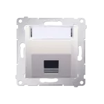 Simon 54 WMDK-P1x2xx-041 Pokrywa gniazd teleinformatycznych na Keystone skośna pojedyncza z polem opisowym (moduł). Montaż na łapki i wkręty; kremowy