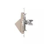 Simon 54 WMDK-P1x2xx-041 Pokrywa gniazd teleinformatycznych na Keystone skośna pojedyncza z polem opisowym (moduł). Montaż na łapki i wkręty; kremowy