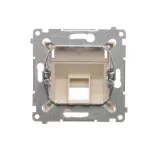 Simon 54 WMDK-P1x2xx-041 Pokrywa gniazd teleinformatycznych na Keystone skośna pojedyncza z polem opisowym (moduł). Montaż na łapki i wkręty; kremowy