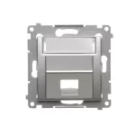 Simon 54 WMDK-P1x2xx-043 Pokrywa gniazd teleinformatycznych na Keystone skośna pojedyncza z polem opisowym (moduł). Montaż na łapki i wkręty; srebrny mat