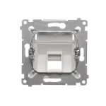 Simon 54 WMDK-P1x2xx-043 Pokrywa gniazd teleinformatycznych na Keystone skośna pojedyncza z polem opisowym (moduł). Montaż na łapki i wkręty; srebrny mat