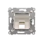 Simon 54 WMDK-P1x2xx-044 Pokrywa gniazd teleinformatycznych na Keystone skośna pojedyncza z polem opisowym (moduł). Montaż na łapki i wkręty; złoty mat