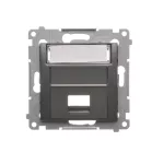 Simon 54 WMDK-P1x2xx-048 Pokrywa gniazd teleinformatycznych na Keystone skośna pojedyncza z polem opisowym (moduł). Montaż na łapki i wkręty; antracyt