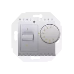 Simon 54 WMDR-02xxxx-043 Regulator temperatury z czujnikiem wewnętrznym (moduł) 16(2) A, 230V~. Montaż na wkręty; srebrny mat