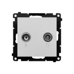Simon 55 WMDA-021002-143 Gniazdo antenowe R-TV przelotowe 10 dB (moduł). 1x Wejście: 5÷862 MHz; Aluminium mat