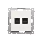 Simon 55 WMDA-P92xx4-111 Gniazdo telefoniczne podwójne RJ12 (moduł); Biały mat