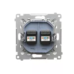 Simon 55 WMDA-P92xx4-111 Gniazdo telefoniczne podwójne RJ12 (moduł); Biały mat