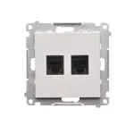 Simon 55 WMDA-P92xx4-114 Gniazdo telefoniczne podwójne RJ12 (moduł); Jasnoszary mat