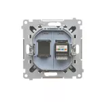 Simon 55 WMDA-P91xx4-149 Gniazdo telefoniczne pojedyncze RJ12 (moduł); Czarny mat