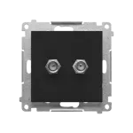 Simon 55 WMDA-11xxxx-149 Gniazdo antenowe typu „F” podwójne (moduł). Do instalacji indywidualnych; Czarny mat