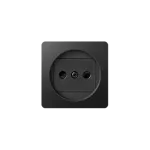 Simon 82 W8-2040-38XXX-XXXX Pokrywa gniazda pojedynczego bez uziemienia z przesłonami; grafit