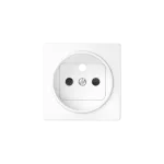 Simon 82 W8-2068-30XXX-XXXX Pokrywa gniazda pojedynczego z uziemieniem z przesłonami; biały