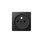 Simon 82 W8-2068-38XXX-XXXX Pokrywa gniazda pojedynczego z uziemieniem z przesłonami; grafit