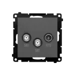 Simon 55 WMDA-021007-116 Gniazdo antenowe satelitarne podwójne SAT-SAT-RTV (moduł). 2x Wejście: 5 MHz÷2,4 GHz; Grafitowy mat