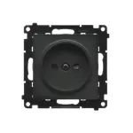 Simon 55 WMDW-001111-149 Gniazdko wtyczkowe bez uziemienia z przesłonami (moduł) 16 A, 250 V~, szybkozłącza; Czarny mat