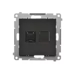 Simon 55 WMDA-P91xx5-149 Gniazdo komputerowe pojedyncze RJ45 kategoria 6, z przesłoną przeciwkurzową (moduł); Czarny mat
