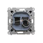 Simon 55 WMDA-P91xx5-149 Gniazdo komputerowe pojedyncze RJ45 kategoria 6, z przesłoną przeciwkurzową (moduł); Czarny mat