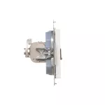 Simon 55 WMDA-P93xx5-111 Gniazdo komputerowe pojedyncze RJ45 kategoria 6, ekranowane z przesłoną przeciwkurzową (moduł); Biały mat