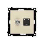 Simon 55 WMDA-12xxxx-144 Gniazdo antenowe typu „F” + RJ45 kat.6 (moduł); Szampański mat