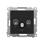 Simon 55 WMDA-021005-149 Gniazdo antenowe R-TV-SAT końcowe/zakończeniowe (moduł). 1x Wejście: 5 MHz÷2,4 GHz; Czarny mat