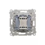 Simon 55 WMDA-09xxxx-143 Przycisk „dzwonek” z podświetleniem LED (moduł) 10 AX, 250 V~, szybkozłącza; Aluminium mat