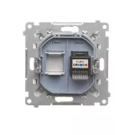 Simon 55 WMDA-P91xx4-143 Gniazdo telefoniczne pojedyncze RJ12 (moduł); Aluminium mat