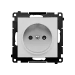 Simon 55 WMDW-001111-143 Gniazdko wtyczkowe bez uziemienia z przesłonami (moduł) 16 A, 250 V~, szybkozłącza; Aluminium mat