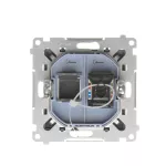 Simon 55 WMDA-P91xx5-116 Gniazdo komputerowe pojedyncze RJ45 kategoria 6, z przesłoną przeciwkurzową (moduł); Grafitowy mat