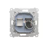 Simon 55 WMDA-P91xx5-143 Gniazdo komputerowe pojedyncze RJ45 kategoria 6, z przesłoną przeciwkurzową (moduł); Aluminium mat