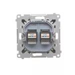 Simon 55 WMDA-P92xx4-149 Gniazdo telefoniczne podwójne RJ12 (moduł); Czarny mat