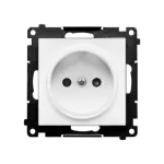 Simon 55 WMDW-001111-111 Gniazdko wtyczkowe bez uziemienia z przesłonami (moduł) 16 A, 250 V~, szybkozłącza; Biały mat