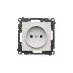 Simon 55 WMDW-001111-114 Gniazdko wtyczkowe bez uziemienia z przesłonami (moduł) 16 A, 250 V~, szybkozłącza; Jasnoszary mat