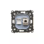 Simon 55 WMDA-P93xx5-143 Gniazdo komputerowe pojedyncze RJ45 kategoria 6, ekranowane z przesłoną przeciwkurzową (moduł); Aluminium mat